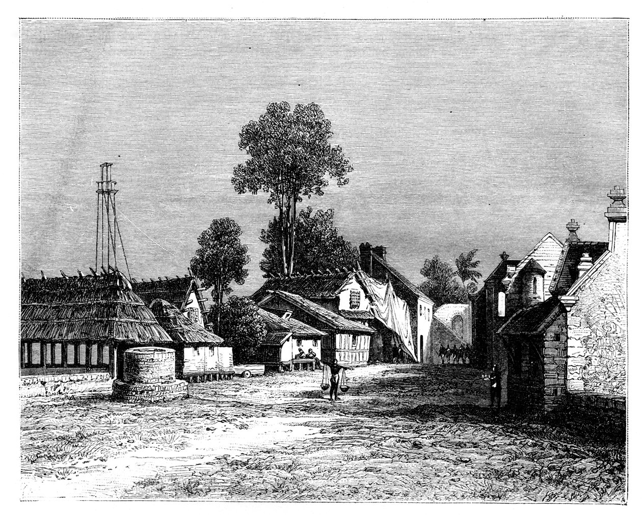 En gate i Macassar, Celebes, Indonesia, 1800-tallet. av Hubert Clerget