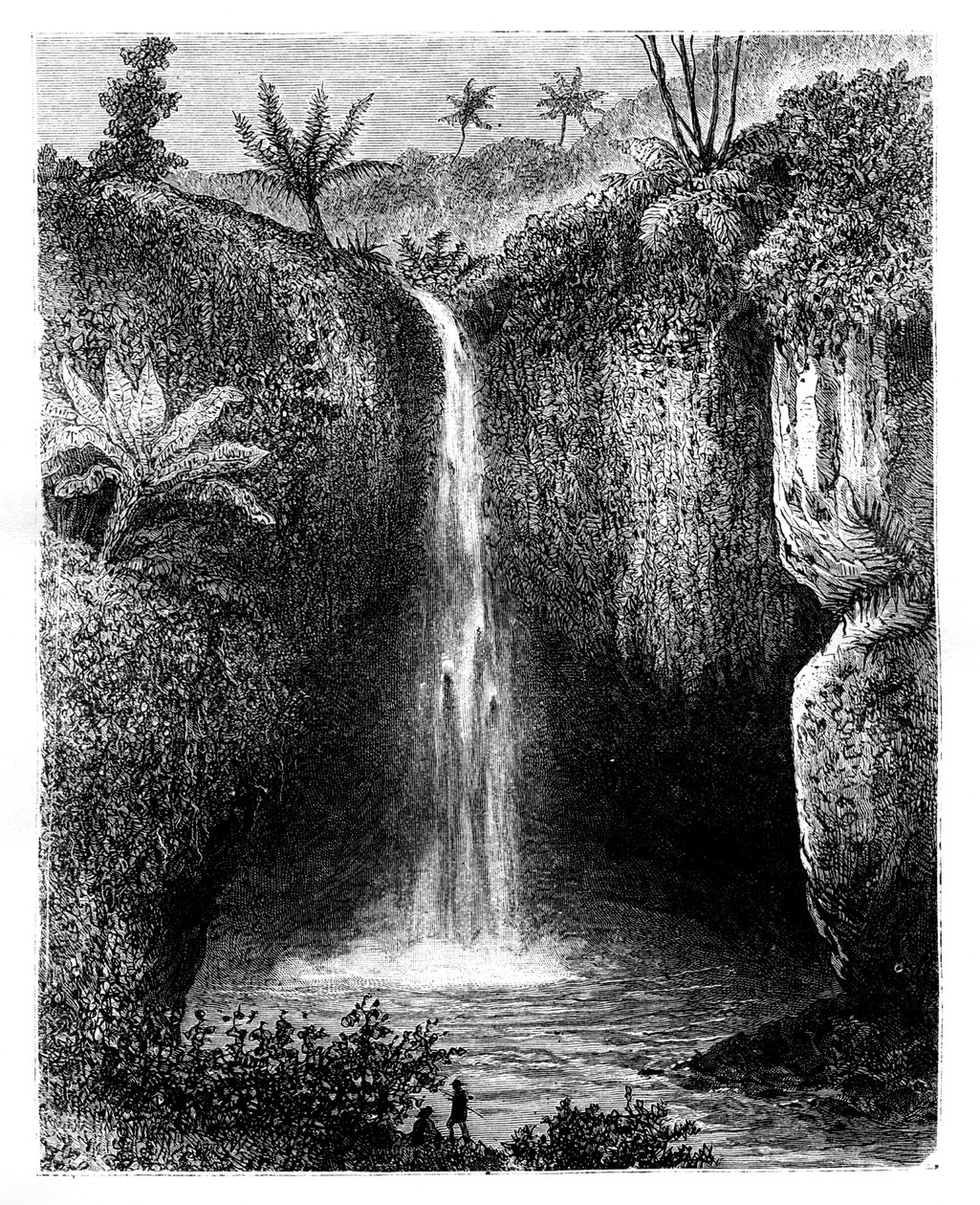 Fall of the river, Tondano, Indonesia, 1800-tallet. av Hubert Clerget