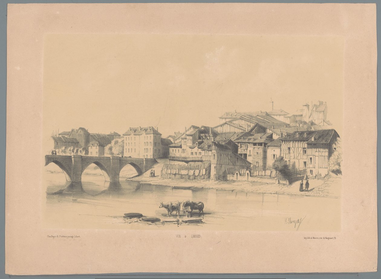 Utsikt over Limoges på Vienne Vue de Limoges (tittel på objekt) Fragmenter av landskap (serietittel) Fragments de paysages (serietittel) av Hubert Clerget