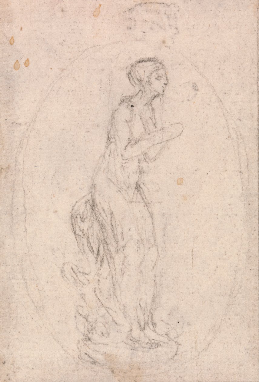 Design for en medaljong: Figur av en kvinne av Hubert Francois Gravelot