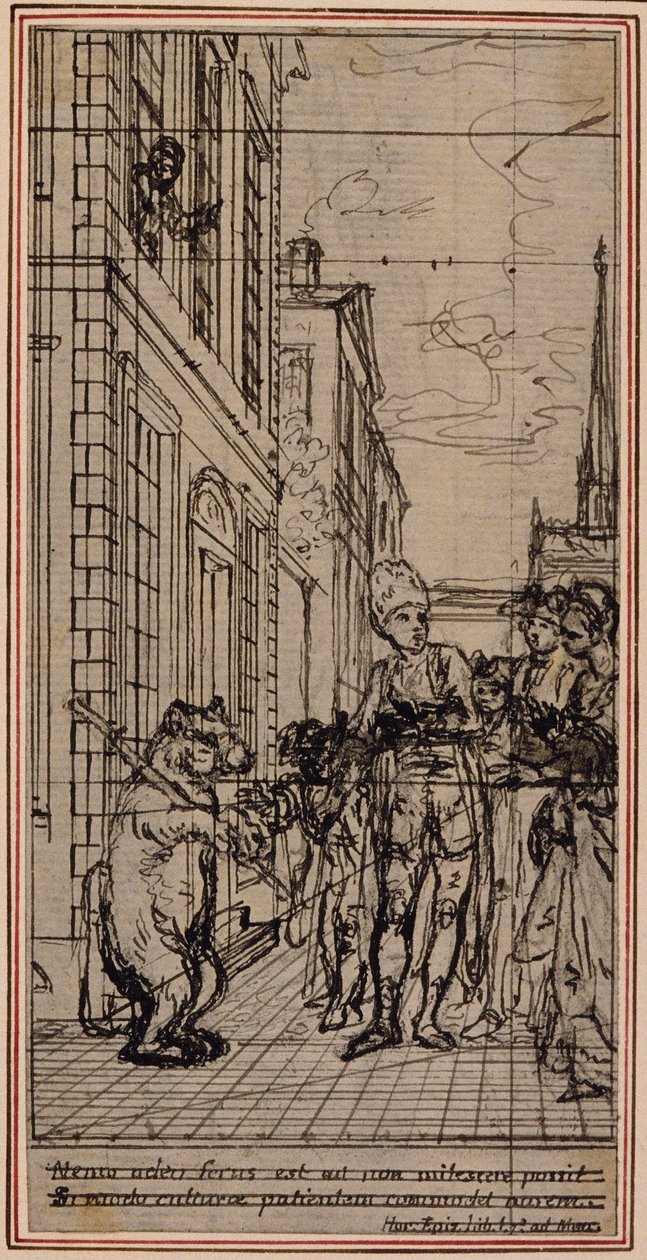 Studie til vignett-frontispiece i Poncelets «Generelle prinsipper for barns utdanning i Paris», bind I av Hubert Francois Gravelot