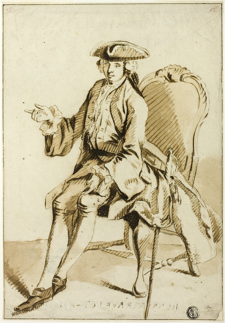 Young Seigneur Sittende av Hubert Francois Gravelot