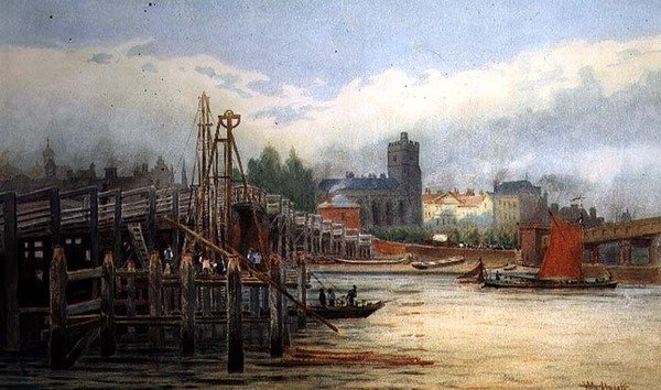 Gamle Putney Bridge av Hubert James Medlycott