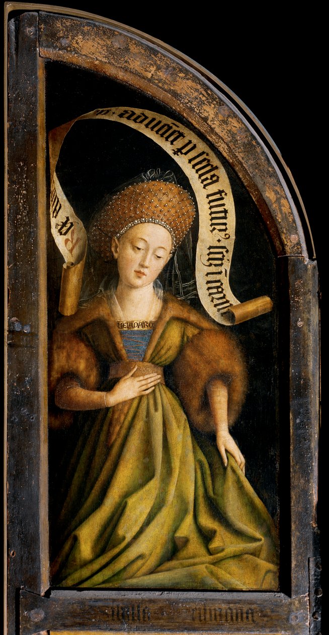 Cumaean Sibyl, fra utsiden av høyre fløy av Ghent-altertavlen av Hubert & Jan van (1390 1441) Eyck