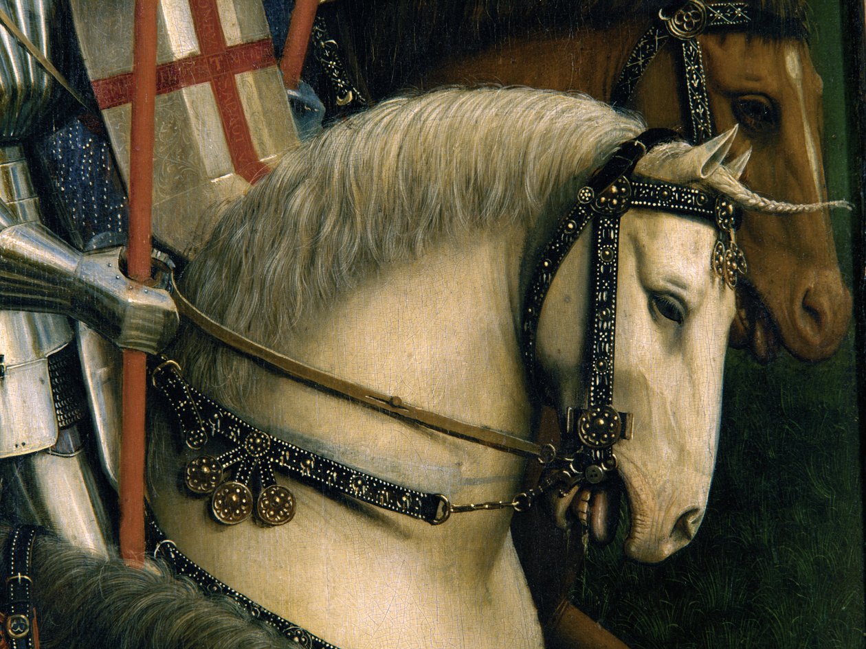 Detalj fra Kristi riddere, fra Ghent-altertavlen av Hubert & Jan van (1390 1441) Eyck