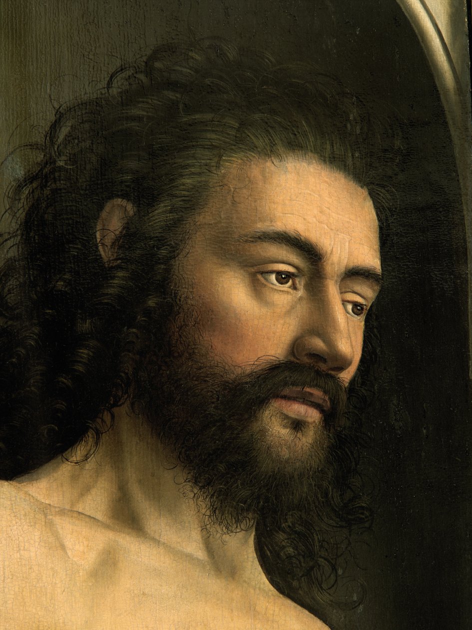 Detalj av Adam, fra venstre fløy av Ghent-altertavlen av Hubert & Jan van (1390 1441) Eyck
