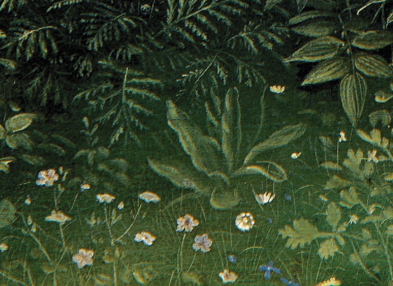 Detalj av tilbedelsen av det mystiske lam, fra midtpanelet til Ghent-altertavlen (olje på panel) av Hubert & Jan van (1390 1441) Eyck