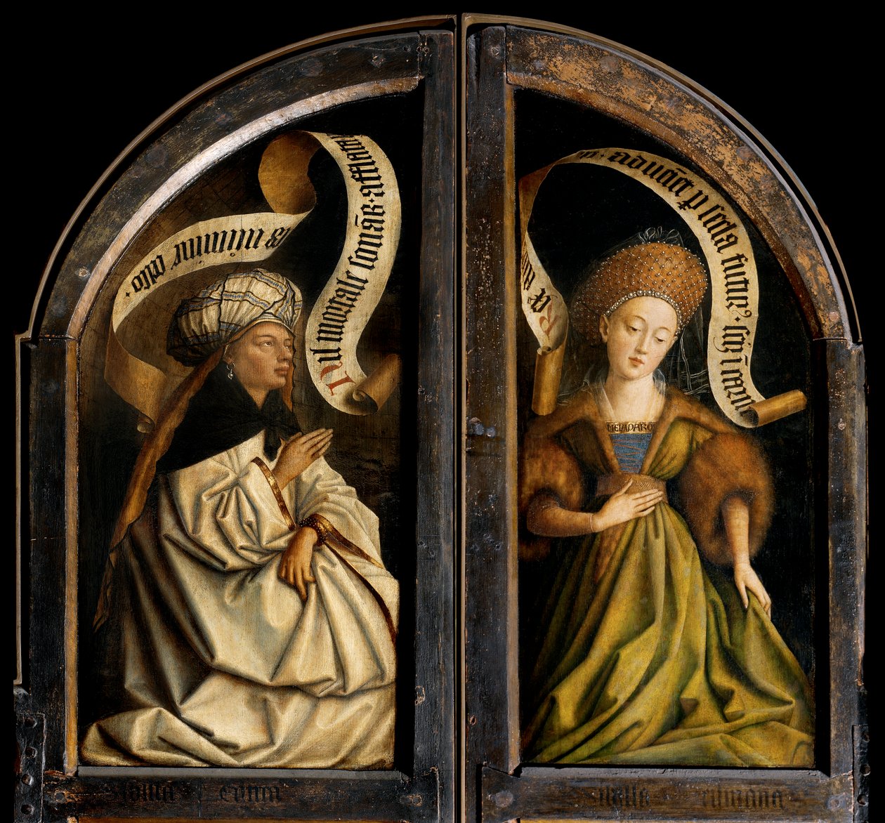 Erythraean Sibyl og Cumaean Sibyl, fra utsiden av venstre fløy av Ghent-altertavlen av Hubert & Jan van (1390 1441) Eyck