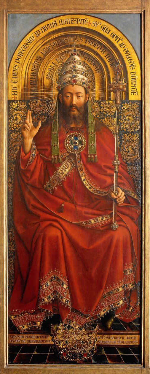 Gud Faderen, sentralpanelet til Ghent-altertavlen av Hubert & Jan van (1390 1441) Eyck