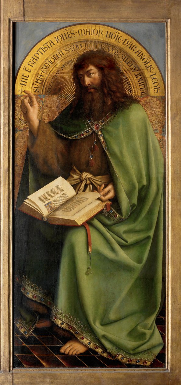 Døperen Johannes, detalj fra Ghent-altertavlen av Hubert & Jan van (1390 1441) Eyck