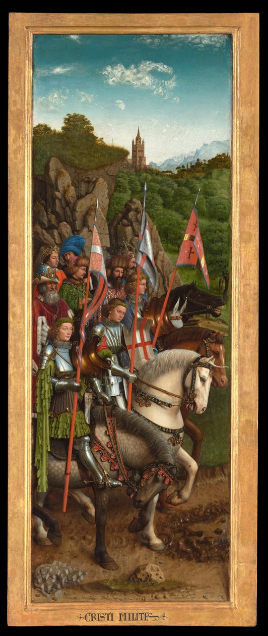 The Knights of Christ, fra venstre side av Ghent-altertavlen av Hubert & Jan van (1390 1441) Eyck