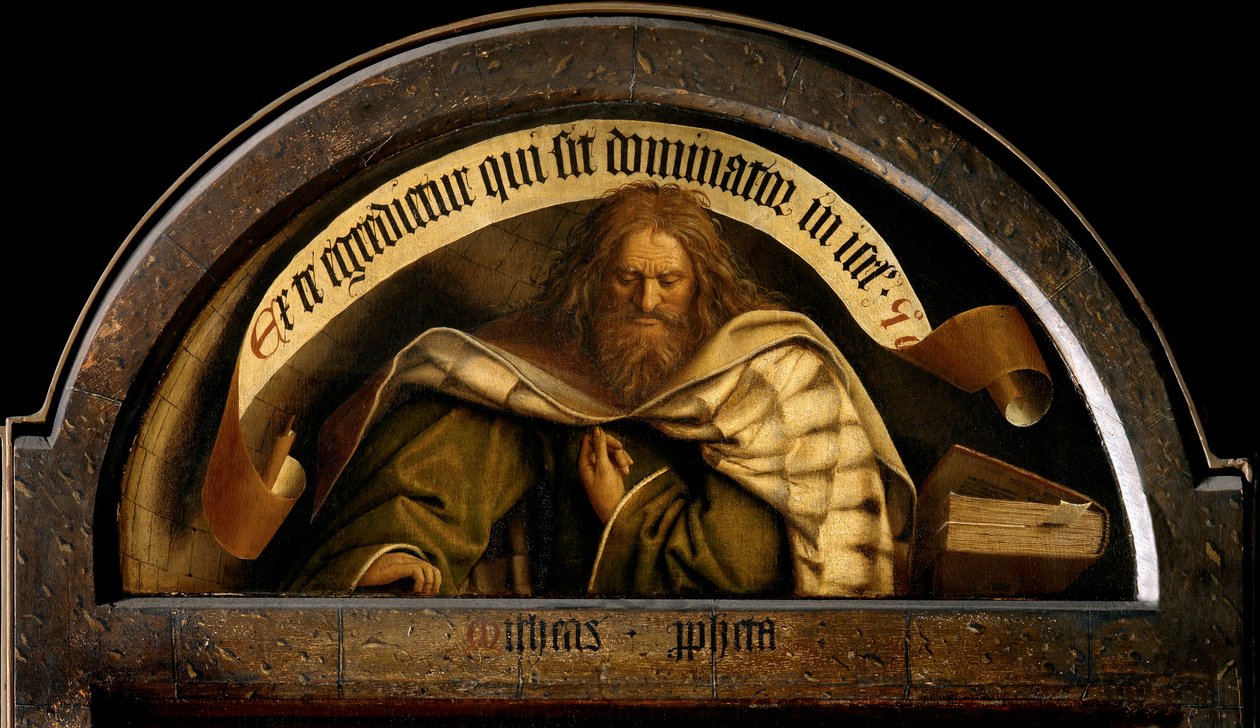Profeten Micah, fra utsiden av høyre fløy av Ghent-altertavlen av Hubert & Jan van (1390 1441) Eyck