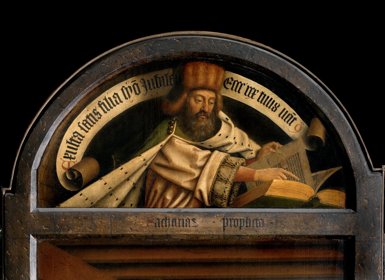 Profeten Zacharias, fra utsiden av venstre fløy av Ghent-altertavlen av Hubert & Jan van (1390 1441) Eyck