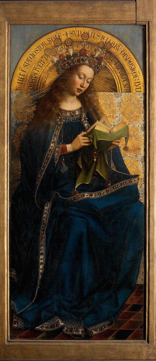 Jomfru Maria, fra Ghent-altertavlen av Hubert & Jan van (1390 1441) Eyck