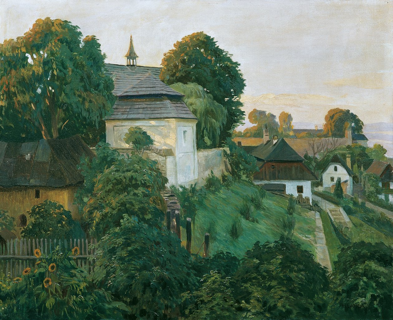 Ved klostermuren i Opocno (tidligere også Opocen; tyske Opotschno), Tsjekkia av Hubert Landa