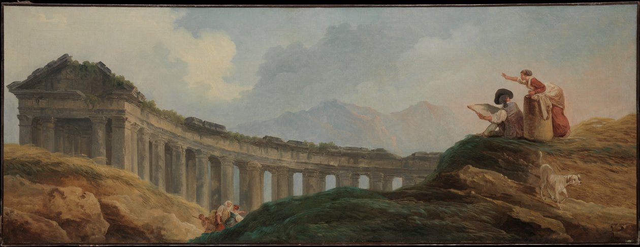 En søylegang i ruiner av Hubert Robert