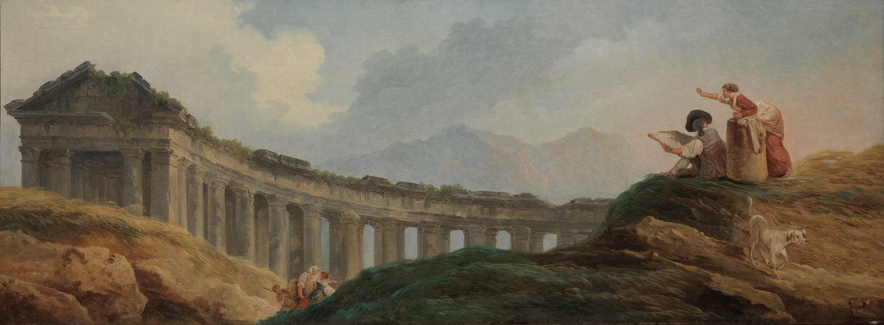 En søylegang i ruiner av Hubert Robert