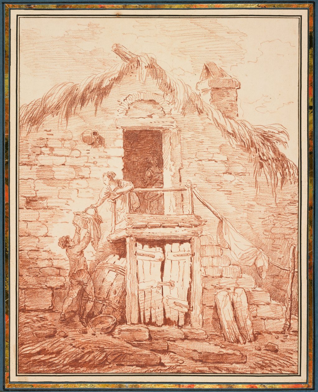 En steinhytte av Hubert Robert