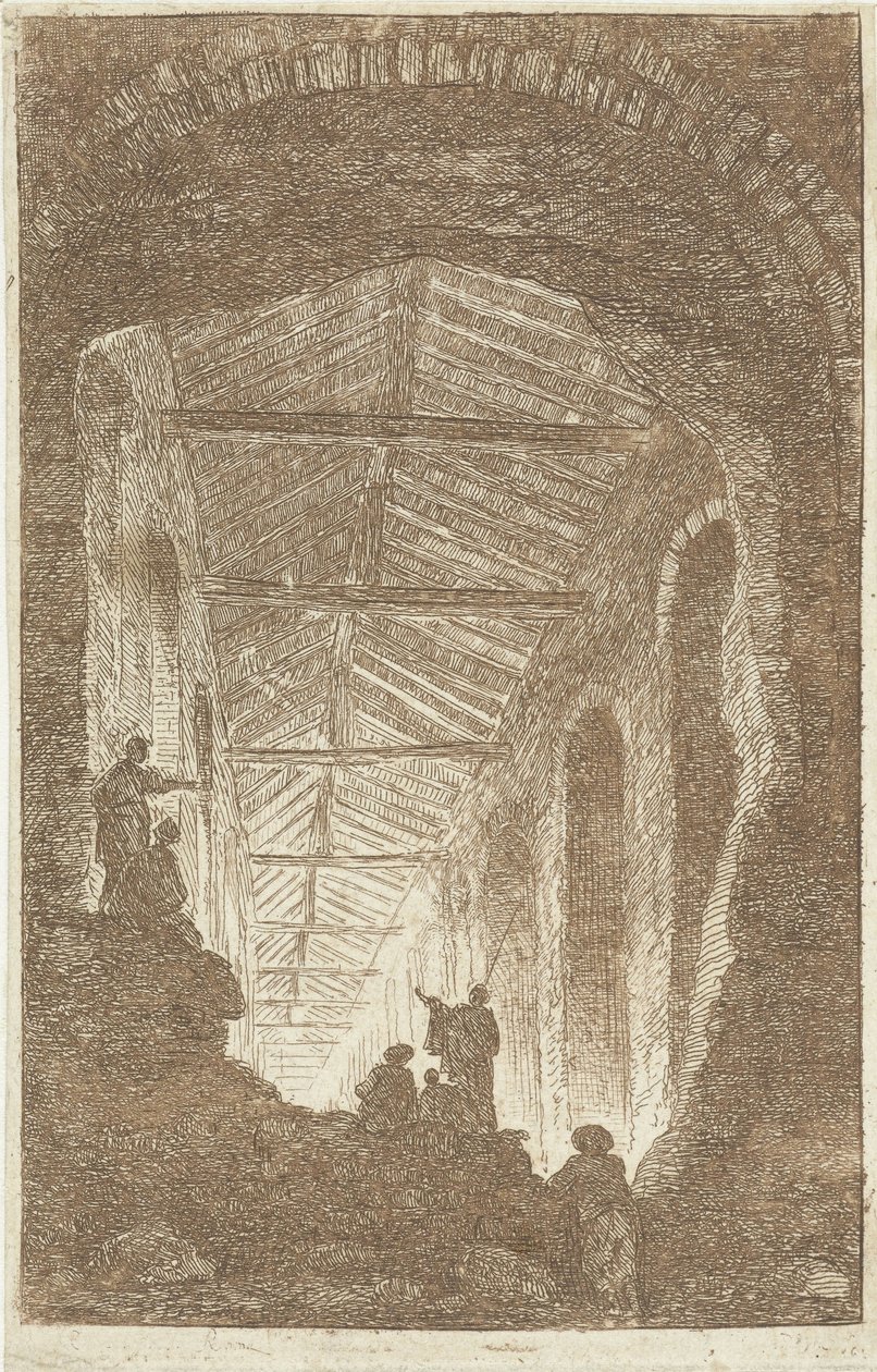 Antikke Galleri Les Soirees de Rome (serietittel) Romerske ansikter (serietittel) av Hubert Robert