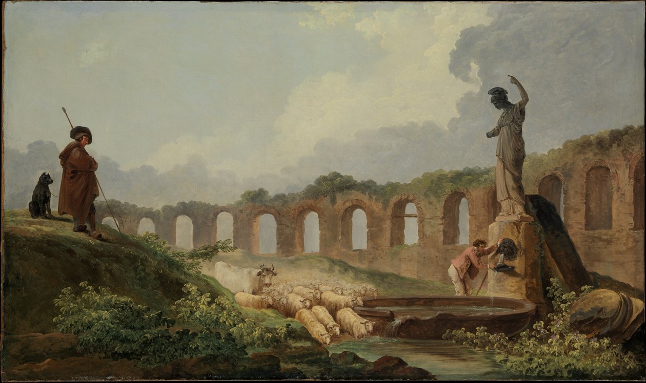 Akvedukt i ruiner av Hubert Robert