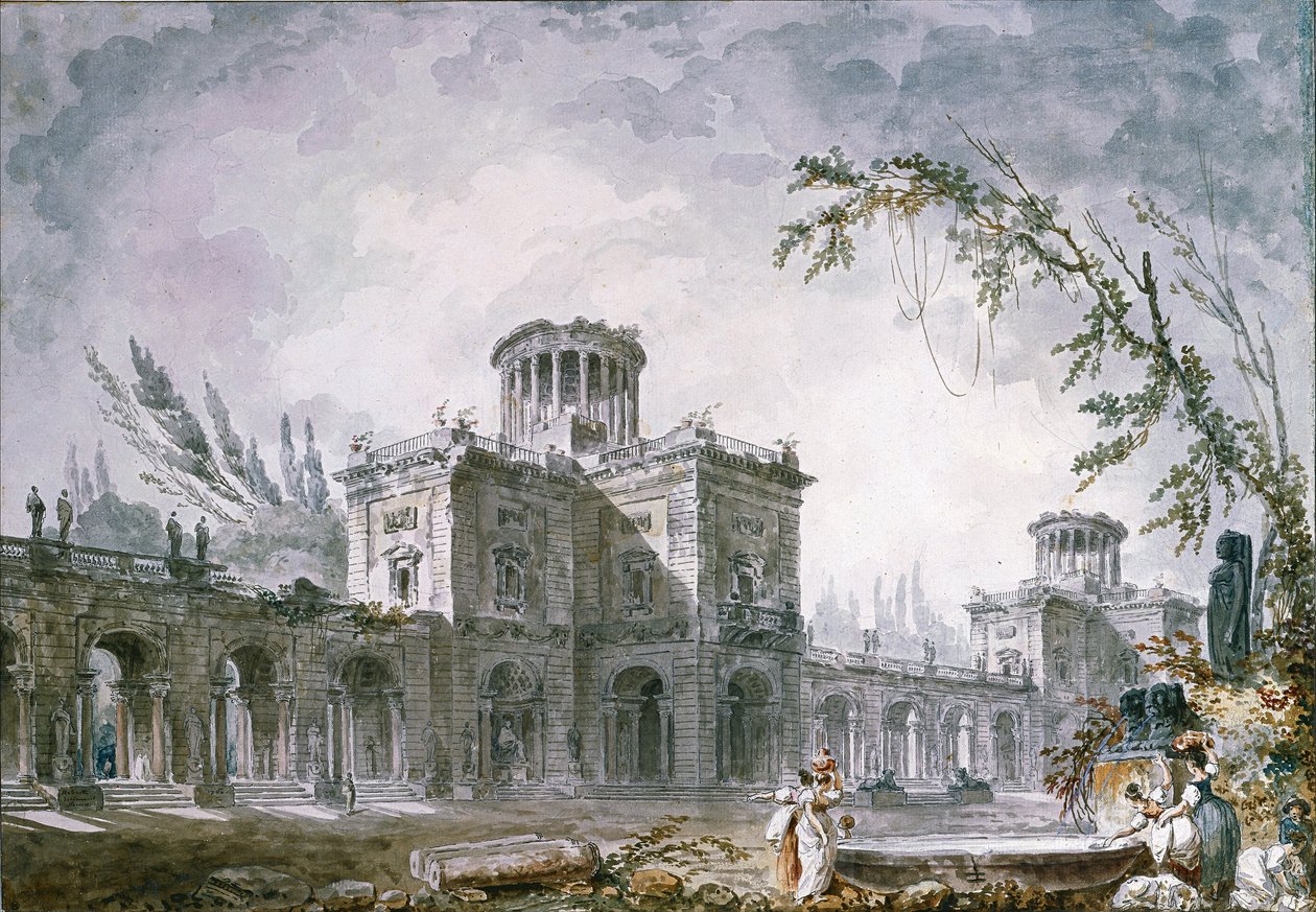 Arkitektonisk fantasi, 1760 av Hubert Robert