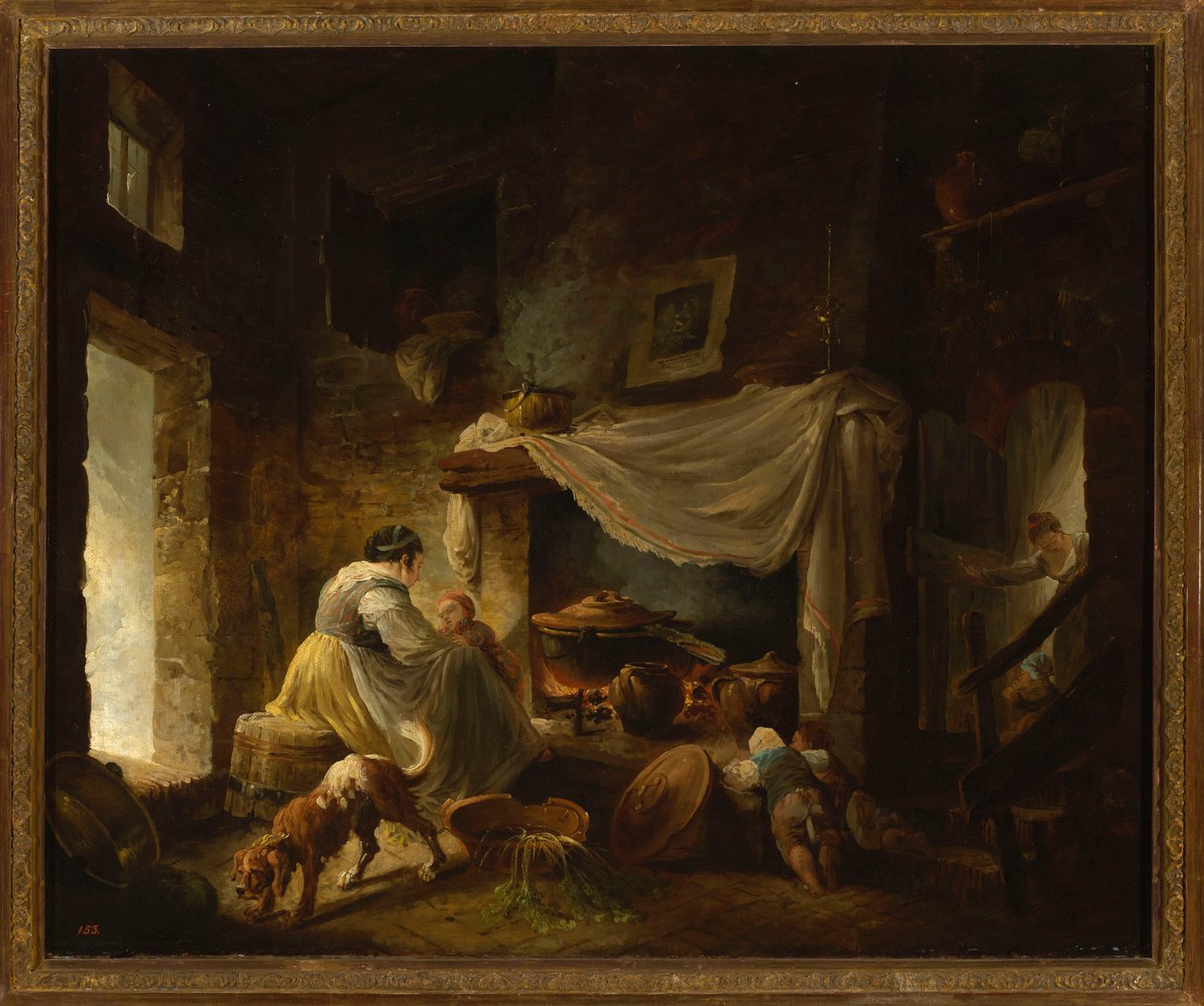 Bondekjøkken i ruiner (Italiensk kjøkken) av Hubert Robert