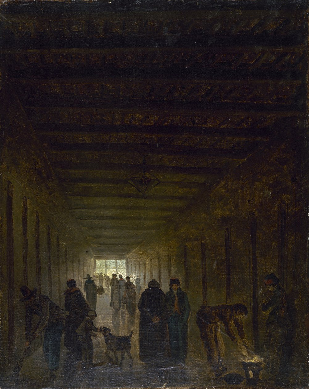 Korridoren til Saint-Lazare-fengselet, ca. 1793. av Hubert Robert