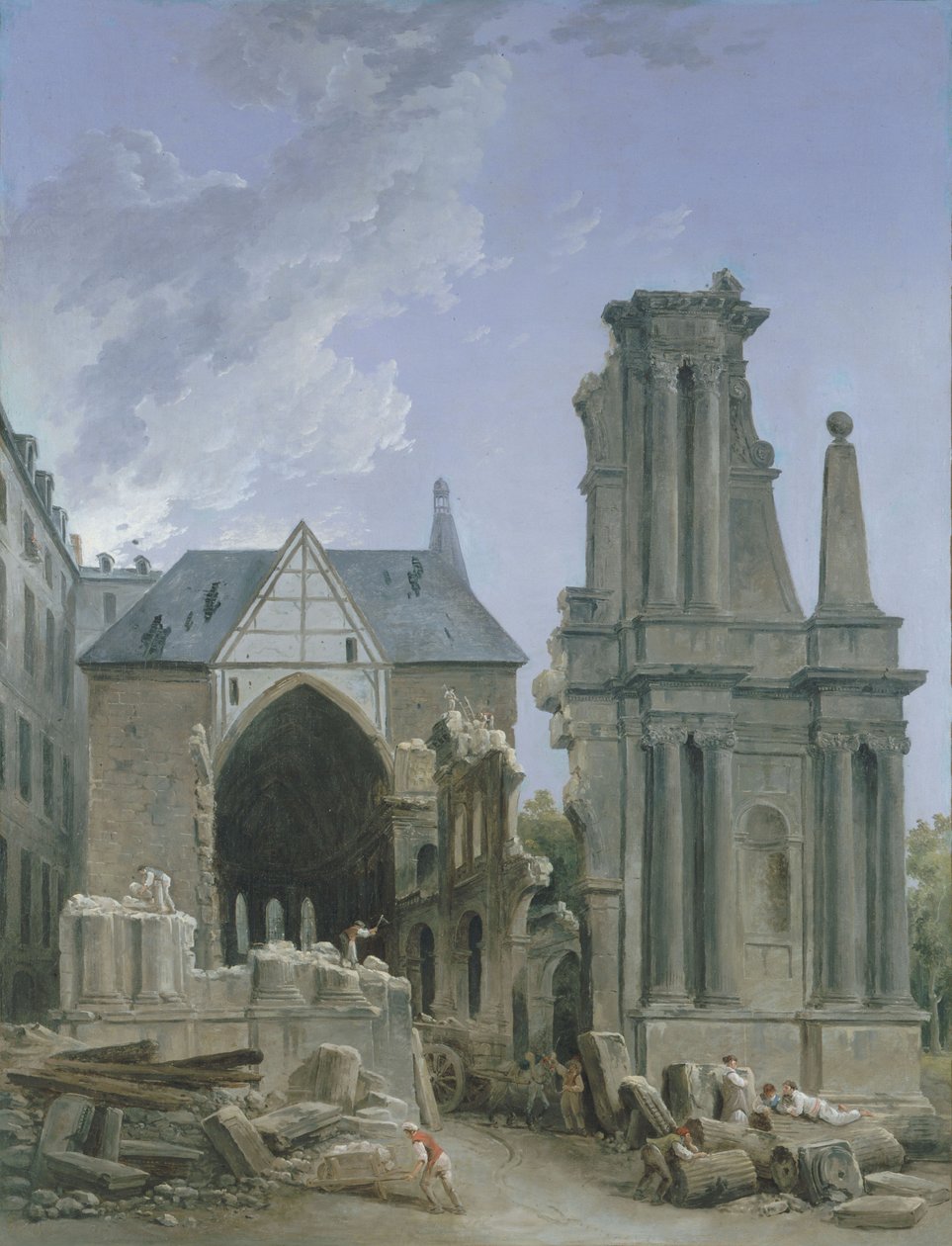 Riving av Feuillants-kirken i Rue Saint Honore, ca. 1804 (olje på lerret) av Hubert Robert