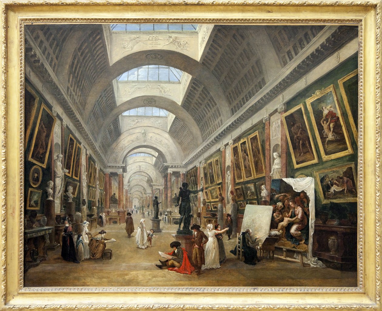 Design av Grande Galerie du Louvre 1796 (olje på lerret) av Hubert Robert
