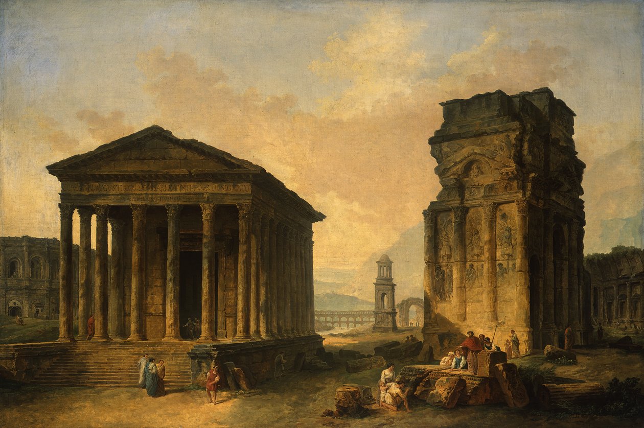 Ruinene i Nîmes, Orange og Saint-Rémy-de-Provence av Hubert Robert