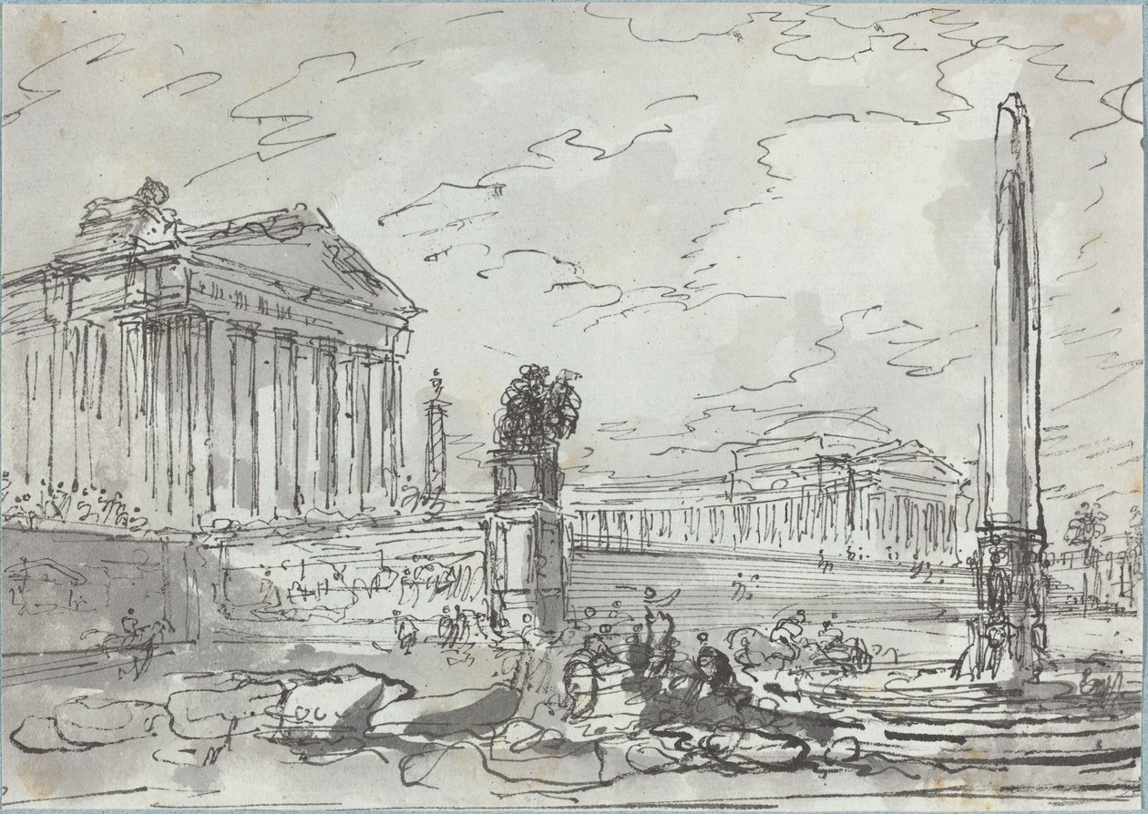 Fantasy på en gammel Campidoglio av Hubert Robert