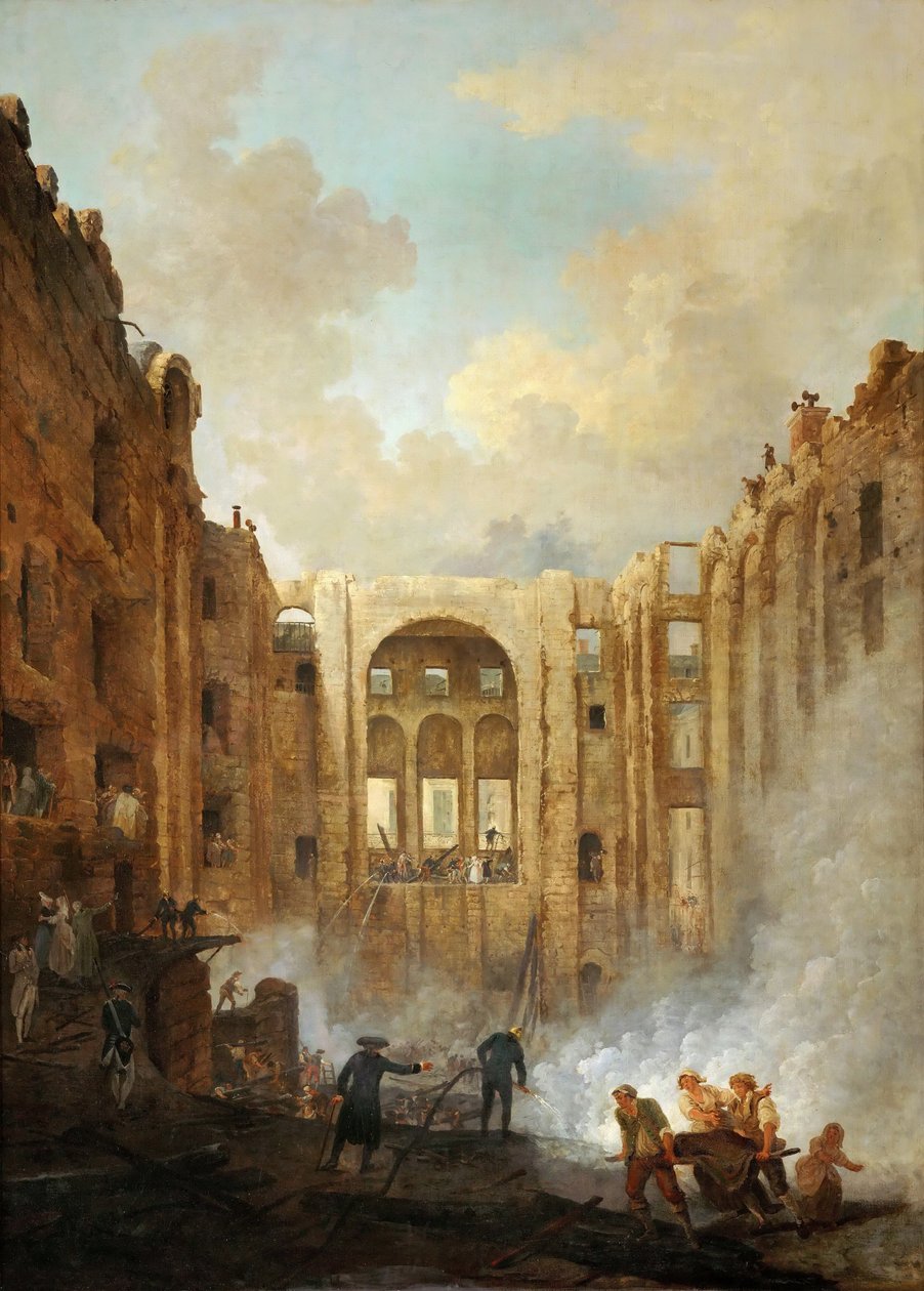 Brann ved operahuset til Palais-Royal i 1781 av Hubert Robert
