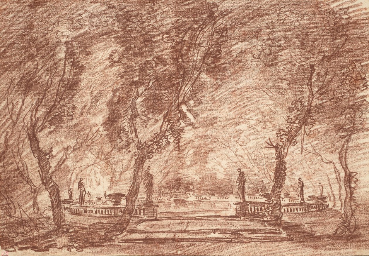 Fontene i parken, ca. 1765 av Hubert Robert