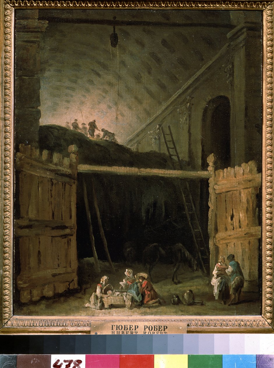 Høyfjøs i en basilika. Maleri av Hubert Robert (1733-1808), olje på lerret, ca 1790, fransk kunst. State A. Pushkin Museum of Fine Arts, Moskva. av Hubert Robert