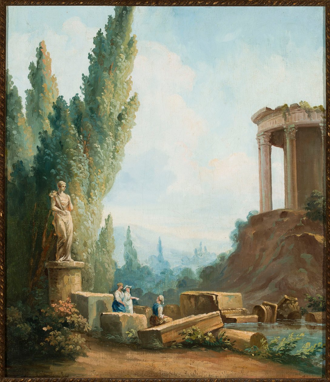 Landskap med ruinene av Sibyllatempelet i Tivoli av Hubert Robert