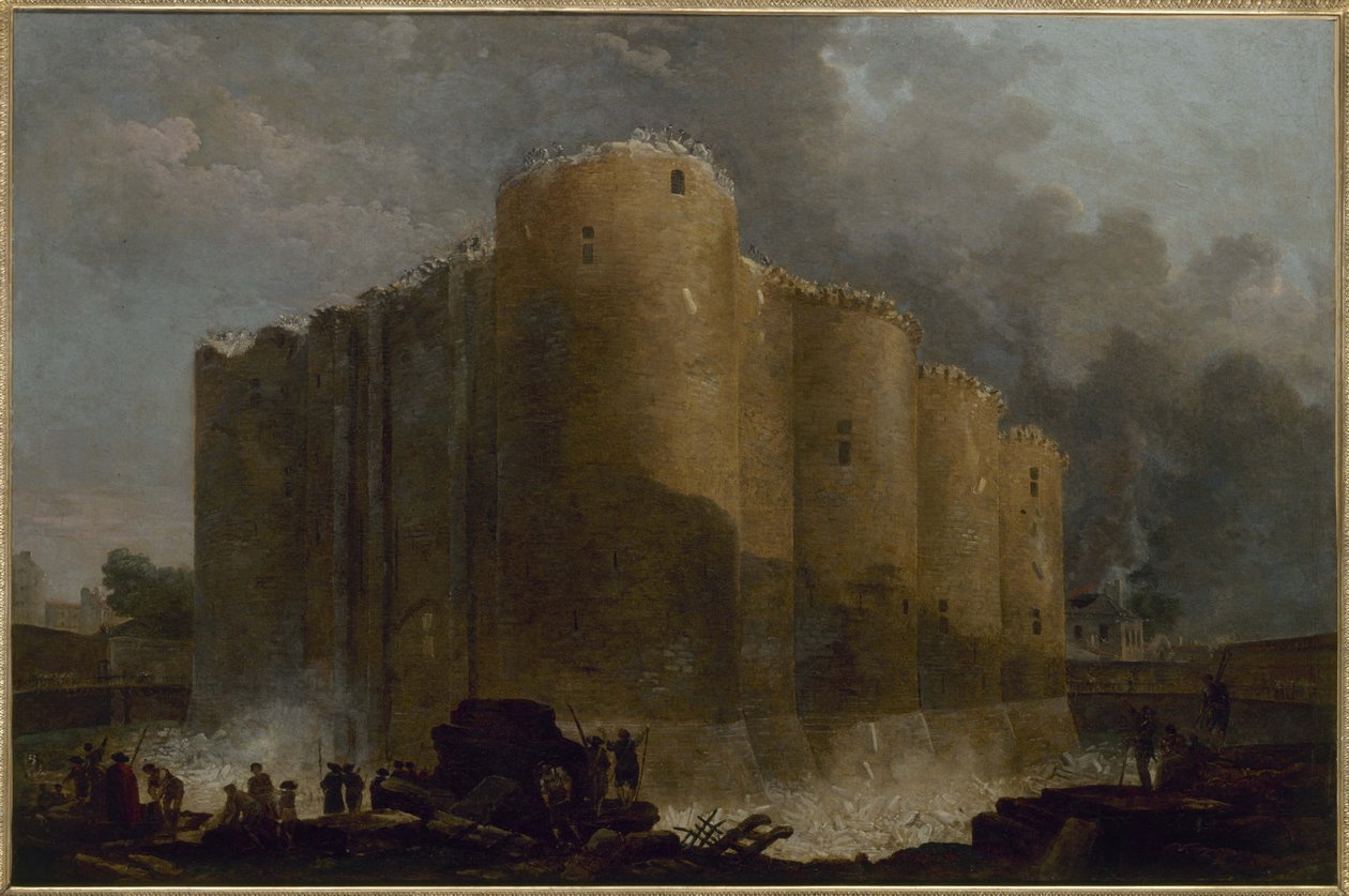 Bastillen i de første dagene av rivingen av Hubert Robert