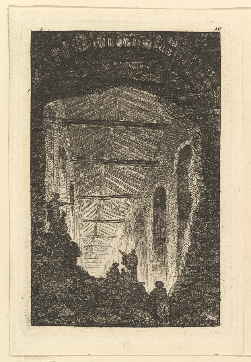 Det antikke galleriet, ca. 1763-65. av Hubert Robert