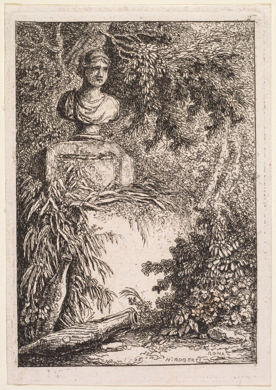 The Evenings of Roma: The Bust, 1764. av Hubert Robert