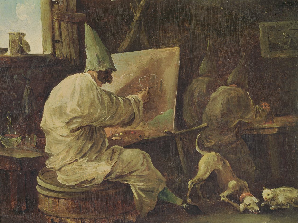 Maler Buffoons av Hubert Robert