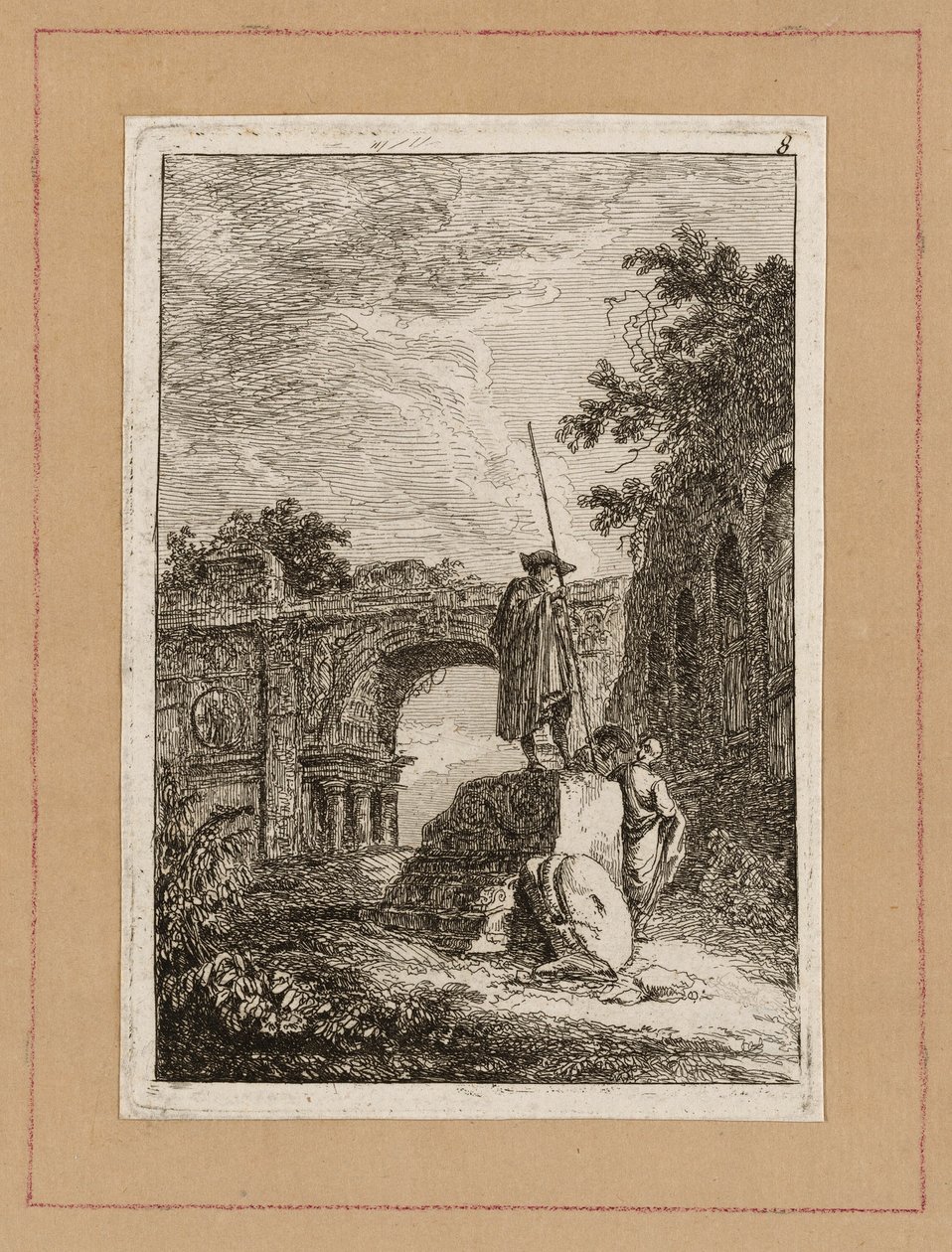 Plate åtte fra Evenings in Roma av Hubert Robert