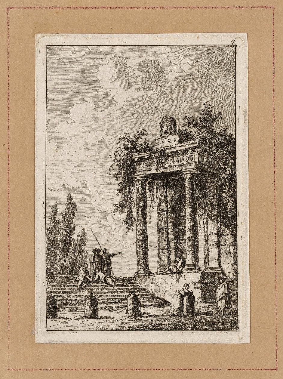 Plate fire fra Evenings in Roma av Hubert Robert