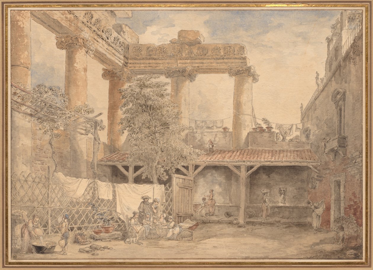 Romerske ruiner, Villa Pamphili av Hubert Robert