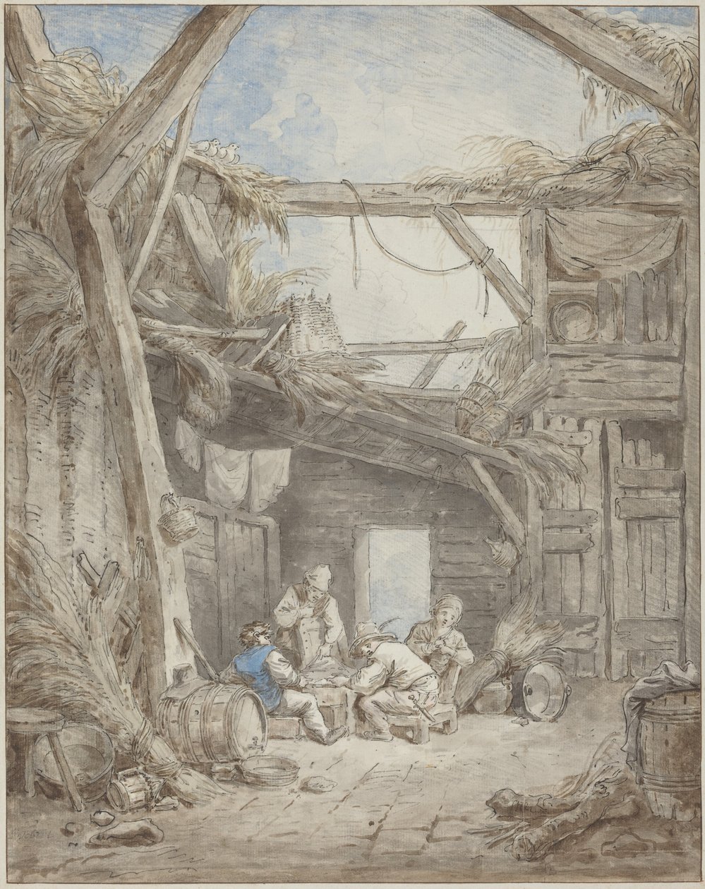 Forfallen gård av Hubert Robert