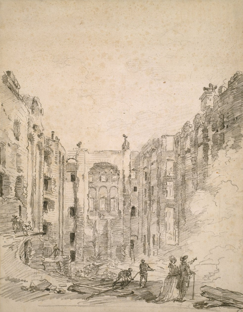Ruinene av operaen etter brannen i 1781, 1781 av Hubert Robert