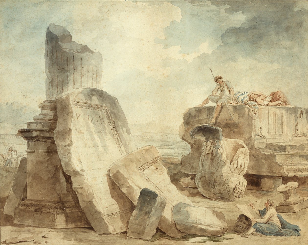 Ruiner med figurer av Hubert Robert