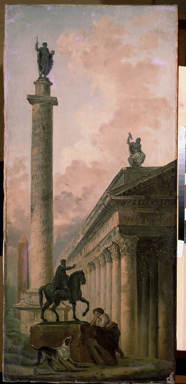 Sarkofag. Maleri av Hubert Robert (1733-1808), olje på lerret av Hubert Robert