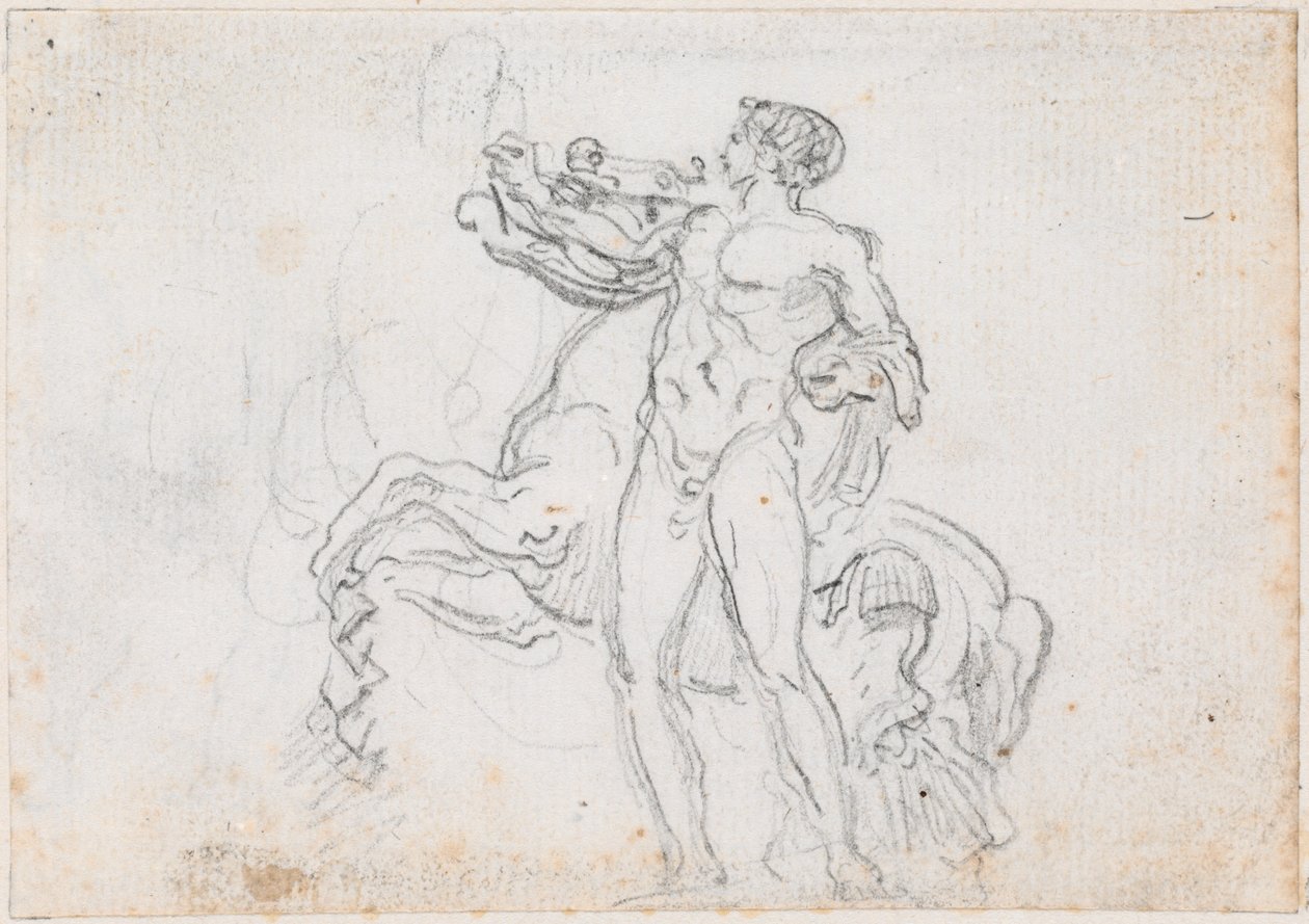 Statue av Alexander og Bucephalus [recto] av Hubert Robert