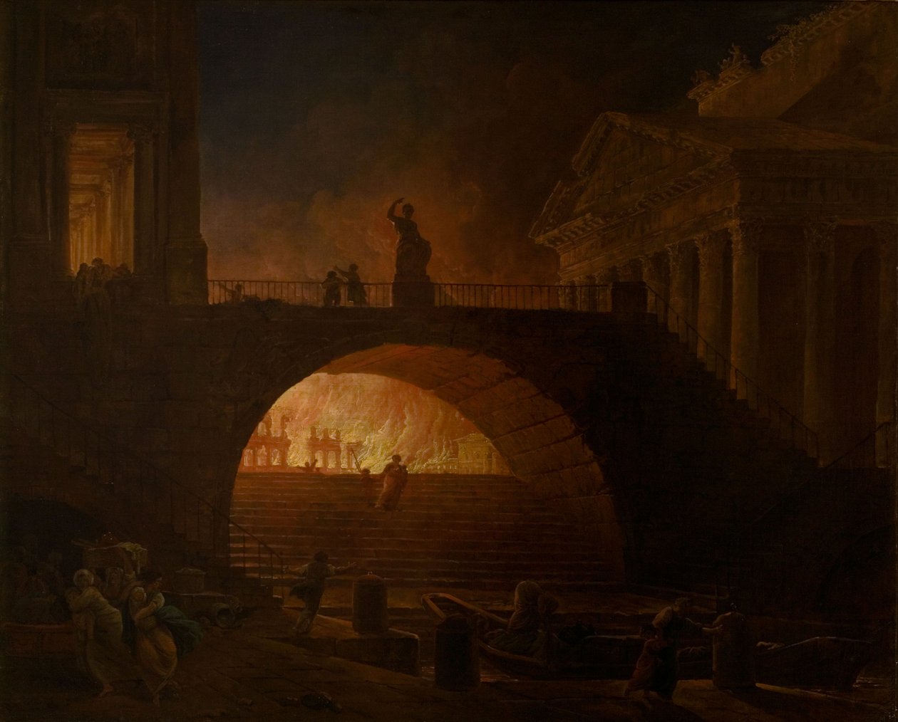 Brenningen av Roma av Hubert Robert