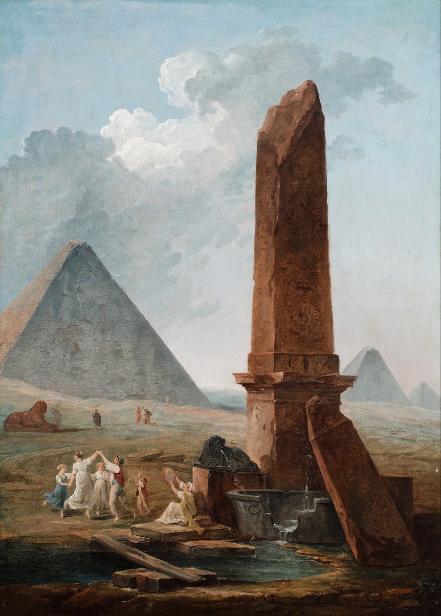 Farandole blant egyptiske monumenter av Hubert Robert