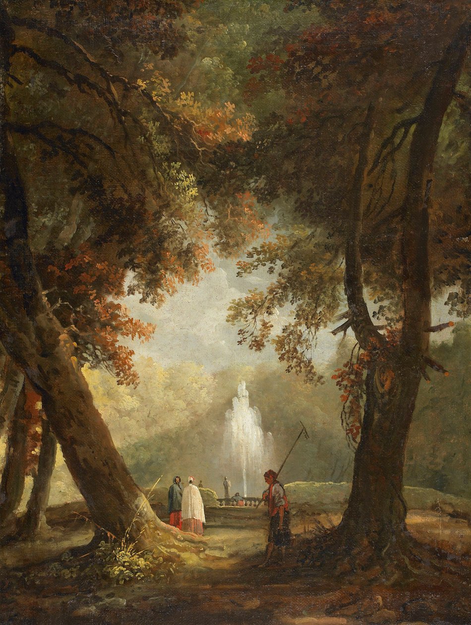 Den store fontenen ved Villa Conti, Frascati, ca 1761. av Hubert Robert